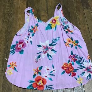 Purple Floral Old Navy top womens size XL